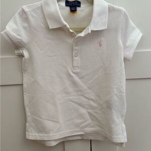 Polo by Ralph Lauren Kids white Polo Shirt with Pink Logo